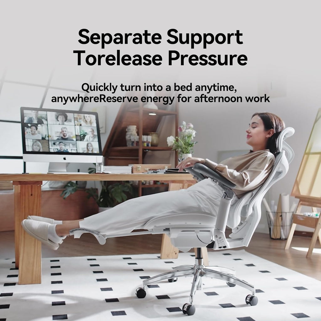 SIHOO Doro C300 Ergonomic Office Chair with Footrest, Ultra Soft 3D Armrests, Dynamic Lumbar Support for Home Office Chair, Adjustable Backrest Desk Chair, Swivel Big and Tall Computer Chair (Grey)