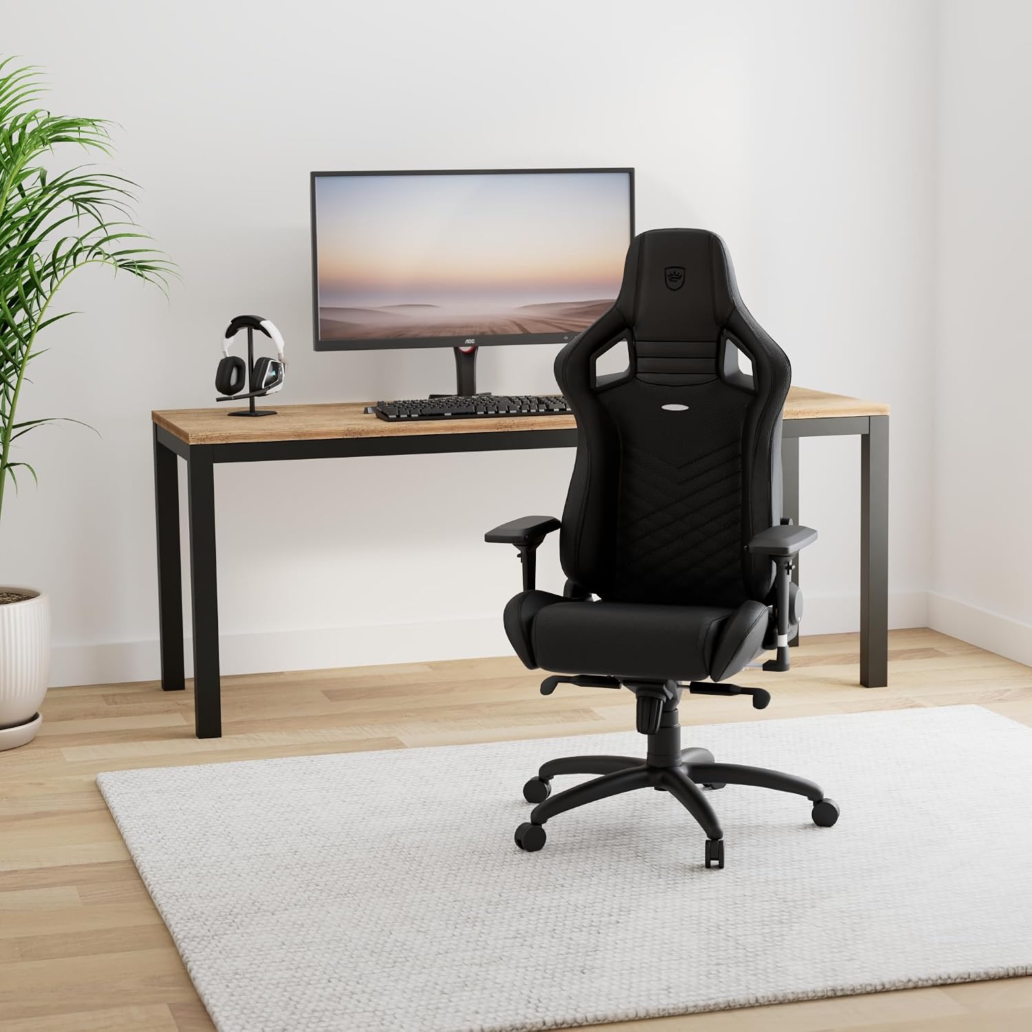 noblechairs Epic Reclining Gaming Chair and Reclining Office Chair, PU Faux Leather, Black