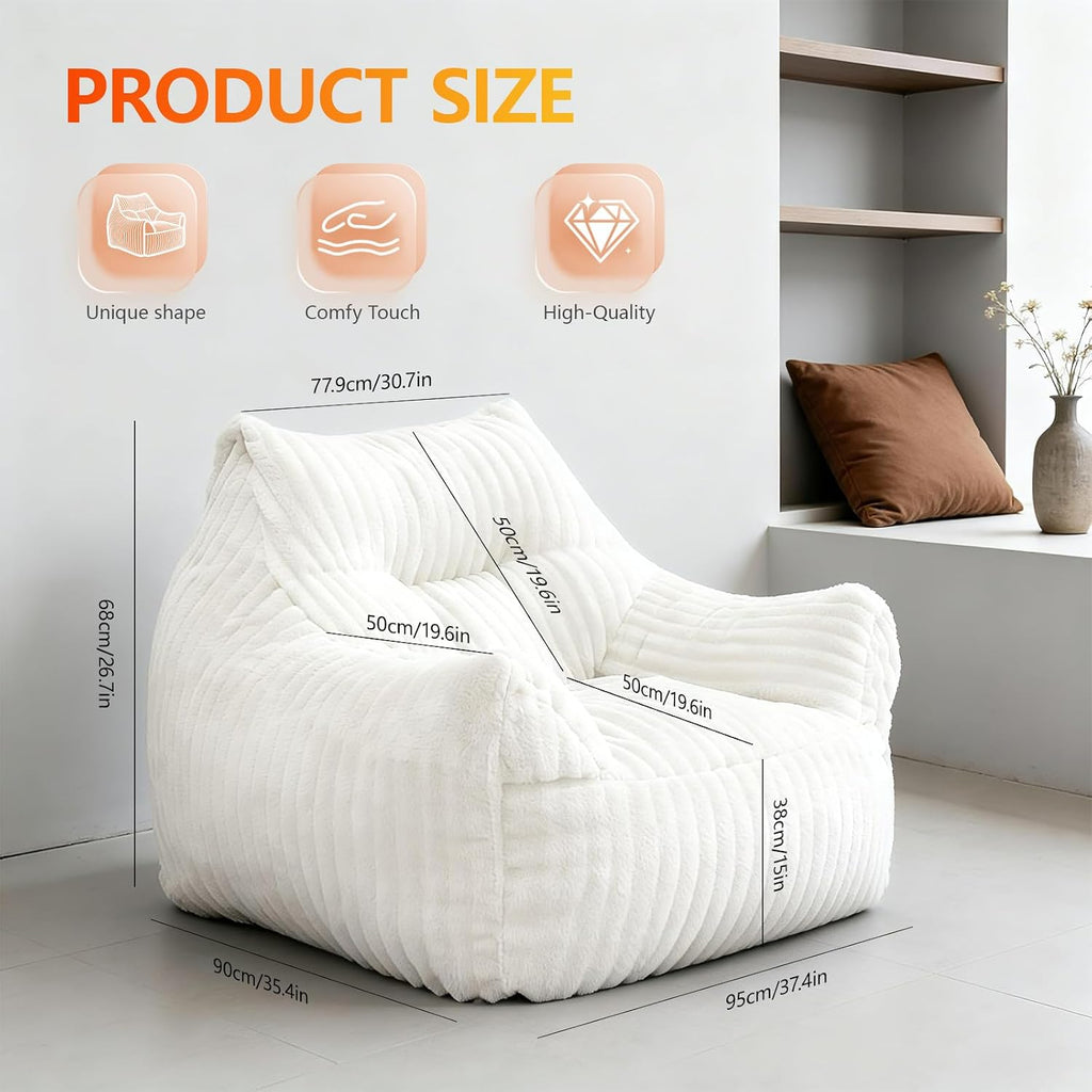 Giant Bean Bag Chair for Adults, Comfy Chair for Bedroom, Floor Chairs for Living Room, Lounge Chair Indoorg, Floor Couch with Meditation