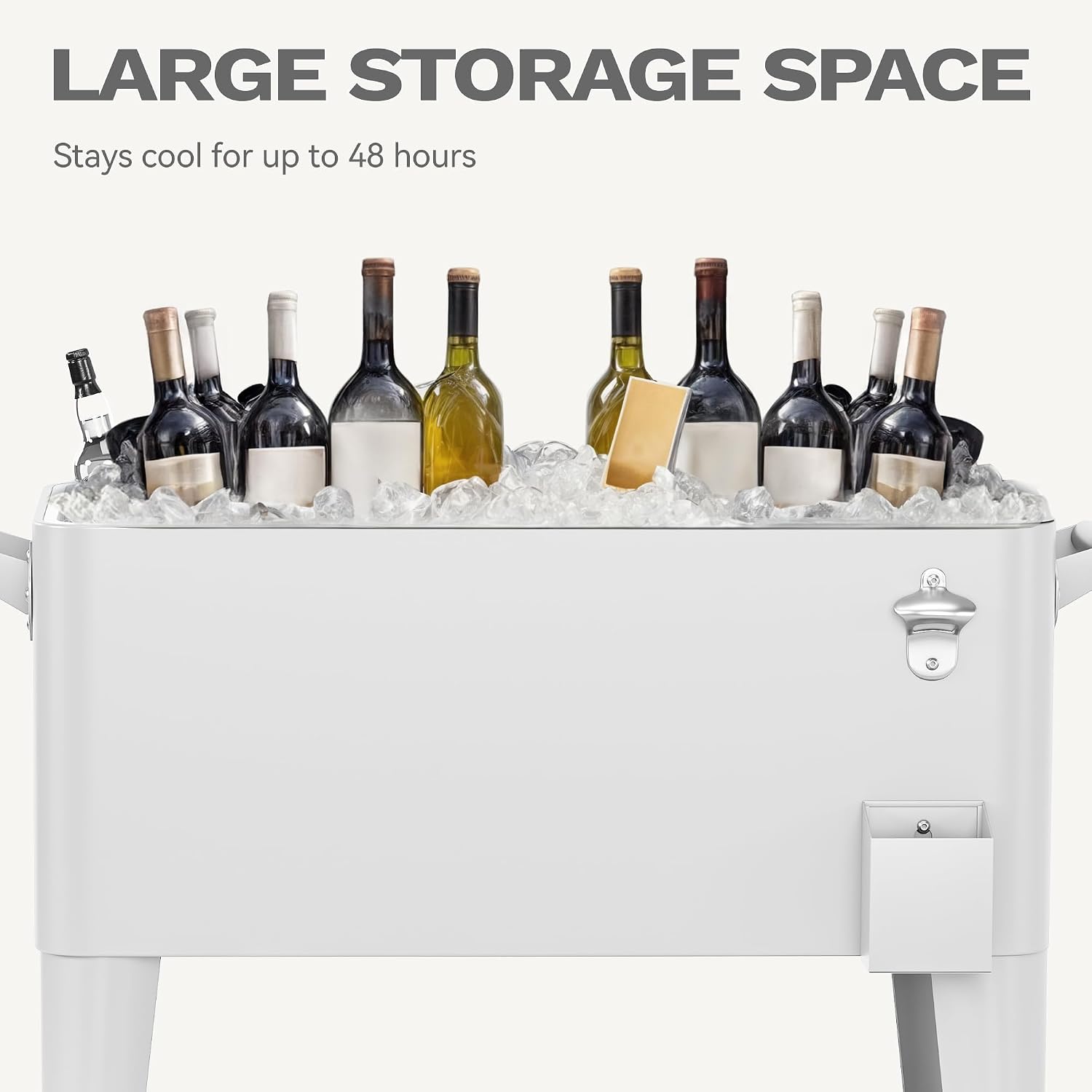 DWVO Ice Chest with Wheels,80 Quart Rolling Cooler with Bottle Opener Drainage, Patio Cooler Cart, Rolling Ice Chest with Handle for Patio Pool Deck Party BBQ Cookouts