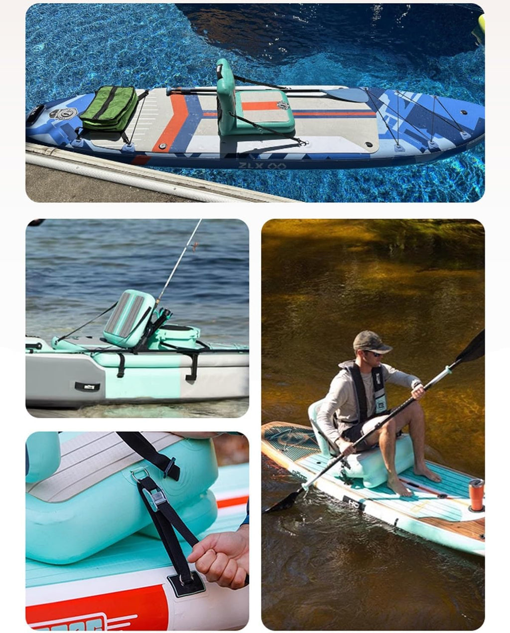 Extra Wide Inflatable Paddle Boards Seat for Adults Kids, Universal Sup-Kayak Detachable Seats Replacement, Rowboats Bote Sup Accessories(Style-C)