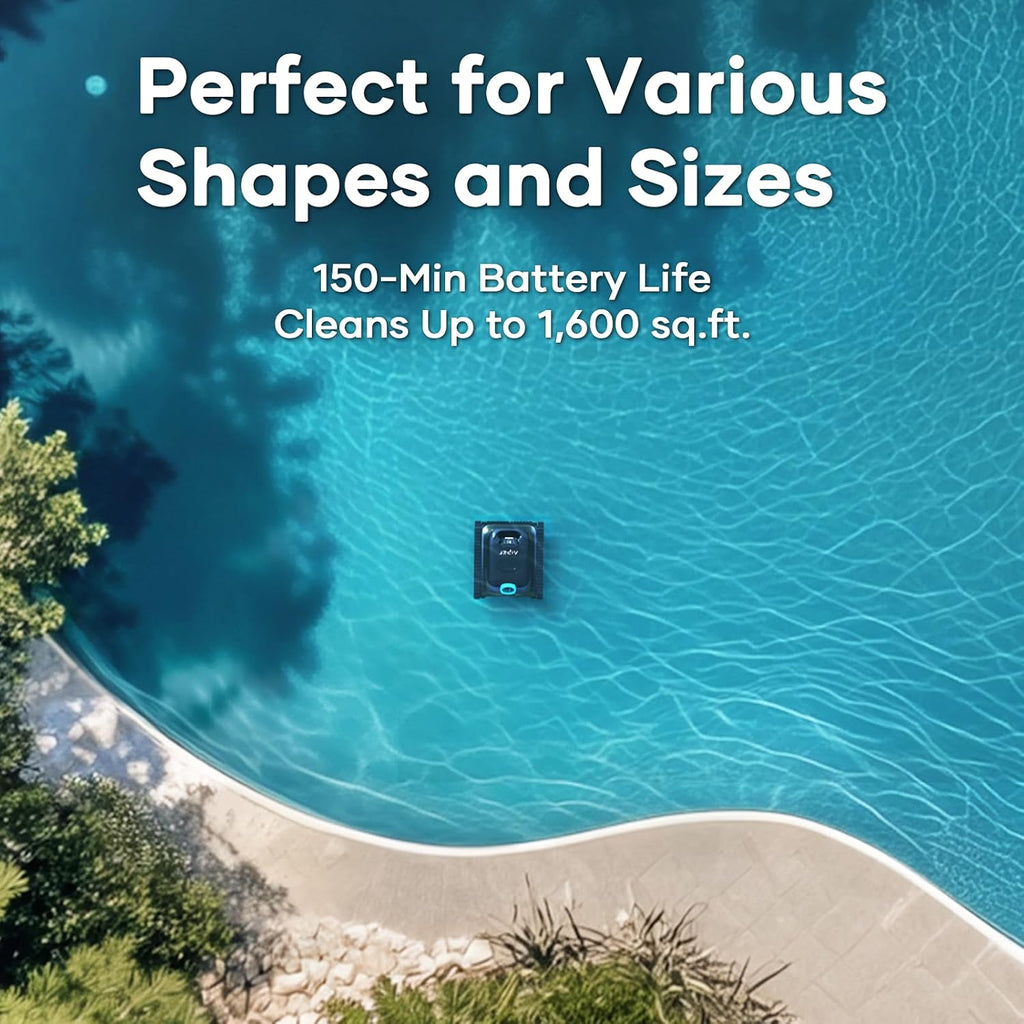 Aiper Scuba S1 Robotic Pool Cleaner, Wall & Waterline Cleaning, Cordless Pool Robot with 4 Modes, Smarter Navigation with High-Precision Sensors（Renewed）