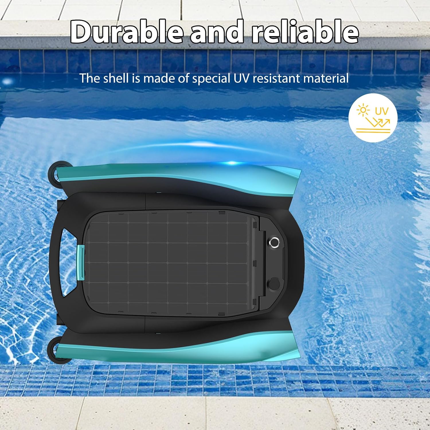 Festnight Solar Pool Skimmer Robot, Four Cleaning Modes, Auto Pool Surface Skimmer Robot, Intelligent Robot Skimmer for Top of Pool, Automatic Pool Skimmer for Top of Water, Pool Cleaning Tools