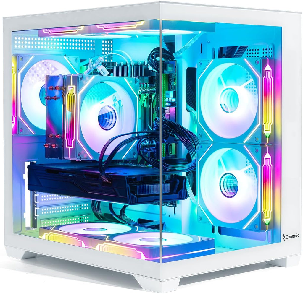 Gaming PC Desktop,Ryzen 5 5500 Up to 4.2GHz,16GB DDR4 RAM,GT1030 Graphics Card,1TB NVMe M.2 SSD, 650W Power Supply,Windows 11 Pro - High Performance Computer for Gaming, Work, Study and Daily Use