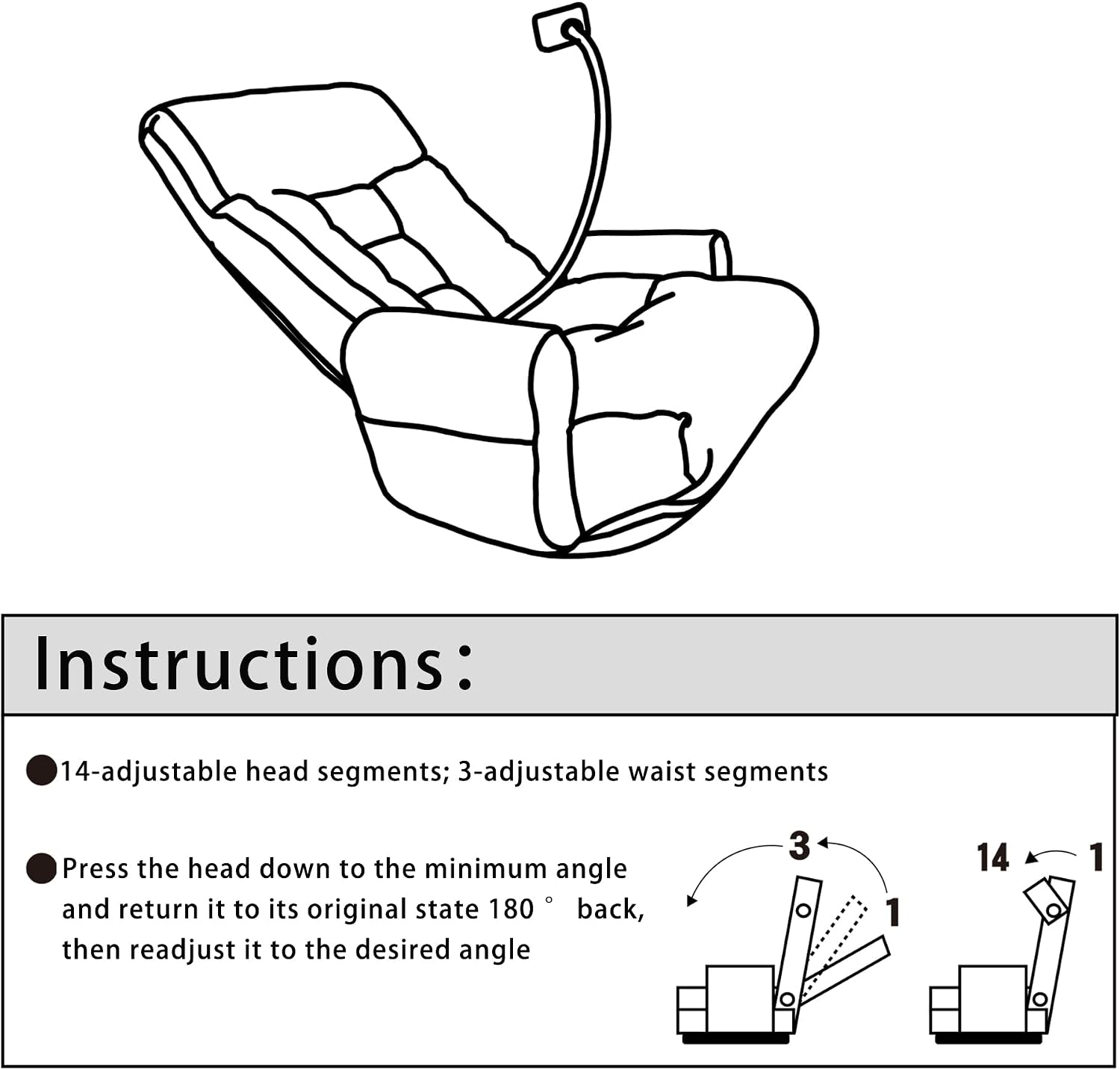 Gaming Chair Floor Sofa, Gaming Lounge Chair with 14-Section Head & 3-Section Waist Adjustment, 360° Swivel & Spring Seat for Gaming, Napping, Reading, Dorm, Small Apartment(Grey)
