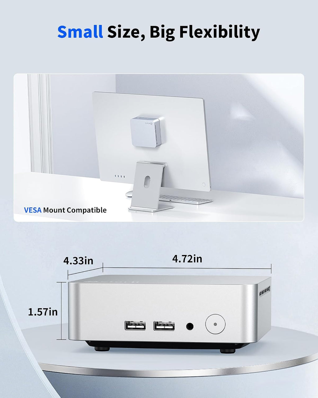 Getorli Mini PC Ryzen 5 3550H (Up to 3.7GHz), 16GB DDR4 512GB NVMe SSD Desktop Computer, Support Triple Display 4K, WiFi 6, BT 5.3, Gigabit LAN, Mini Desktop Computer for Office, Home, Study