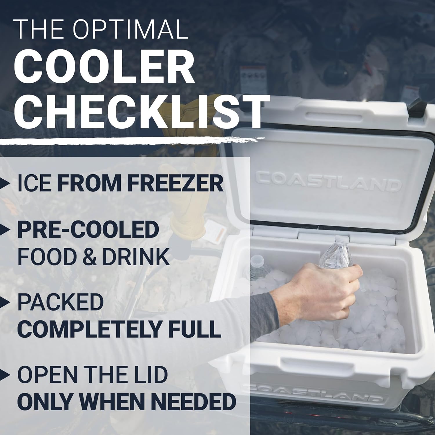 Coastland Delta Series Rotomolded Coolers, Premium Everyday Use Insulated Cooler, Ideal Portable Ice Chest Available in Multiple Capacities & Colors