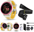 Garmin Forerunner 570 Running Smartwatch, 42MM WiFi, GPS Fitness Smart Watch for Men and Women, Raspberry Aluminum with Translucent Bone/Mango Band + Access 600 Fitness Monitor, M-XL + More
