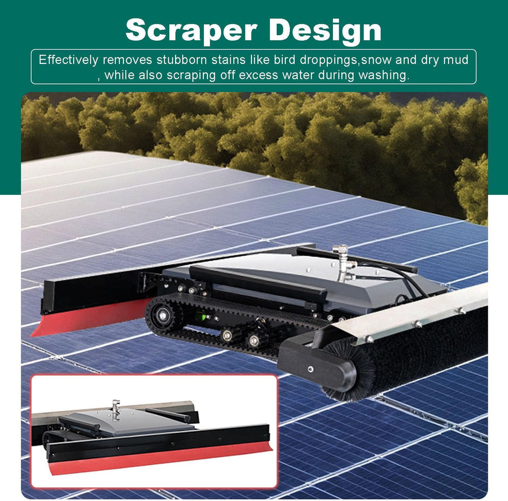 Dual Mode Solar Panel Cleaning Robot(Wet & Dry) | Self-Adjusting 130cm Brush | Smart Edge Dectection | Includes 100m Hose, Water Pumb & Remote