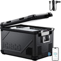 ICECO APL55 Dual Zone Portable Freezer, 58Qt 12V Refrigerator with SECOP Compressor, -4℉~68℉, APP Control Portable Refrigerator, Car Fridge portable For Truck RV Van SUV, DC&AC |Black+DC Cord