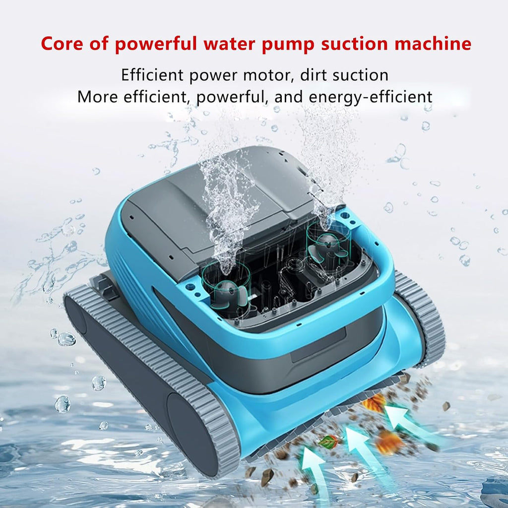 Automatic Pool Cleaner,Pool Cleaning Robot with Wall Climbing,Cordless Robotic Pool Vacuum,Smart Navigation,Suitable for Walls and Floors of 13454 Square Feet Pool