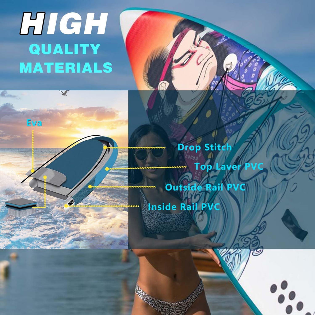 Inflatable Paddle Board,Extra Wide 10.6'/11' Stand Up Paddle Board with Sup Accessories,400lbs Capacity for Family with Safety Leash, All Skill Levels Sup for Yoga,Fishing,Surfing