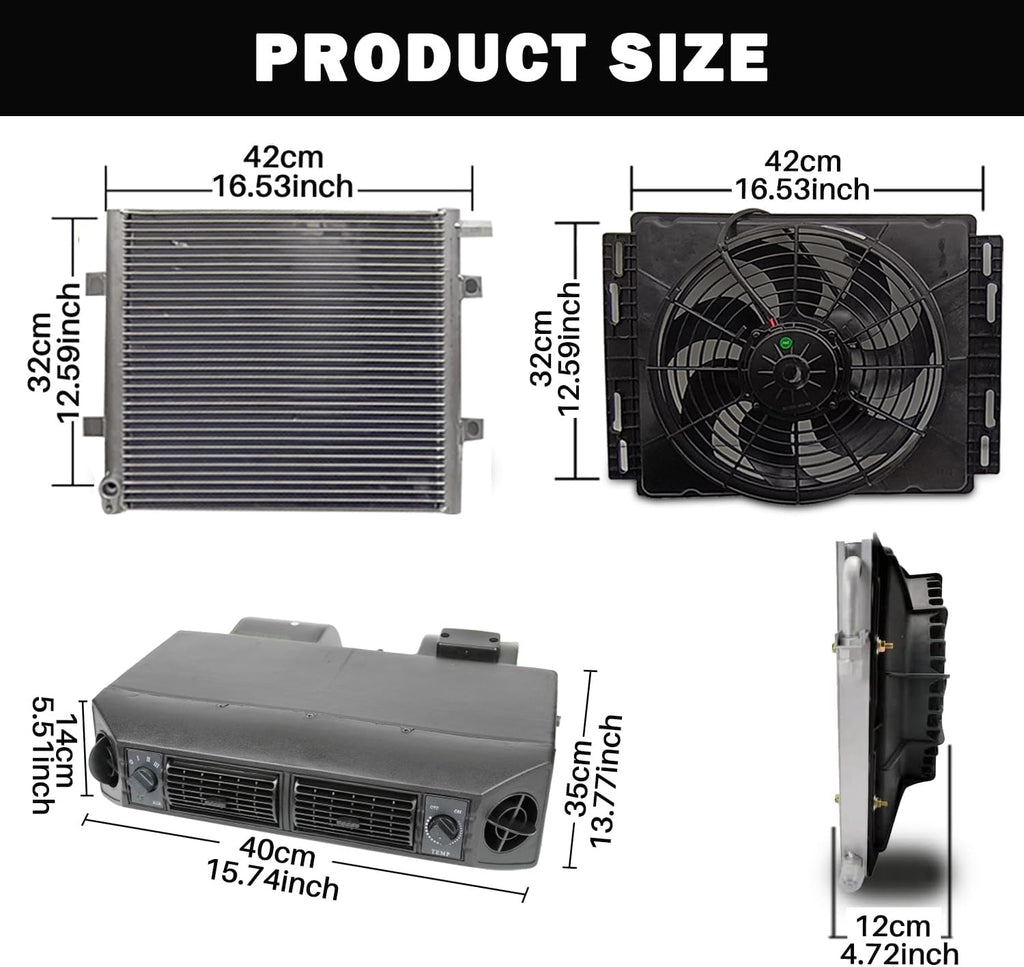 12V Air Conditioner 10000BTU Auto Universal Under Dash A/C Kit 12 Volt Electric Parking air Conditioning Car ac system Fit For Van Auto RVs Truck Energy Saving