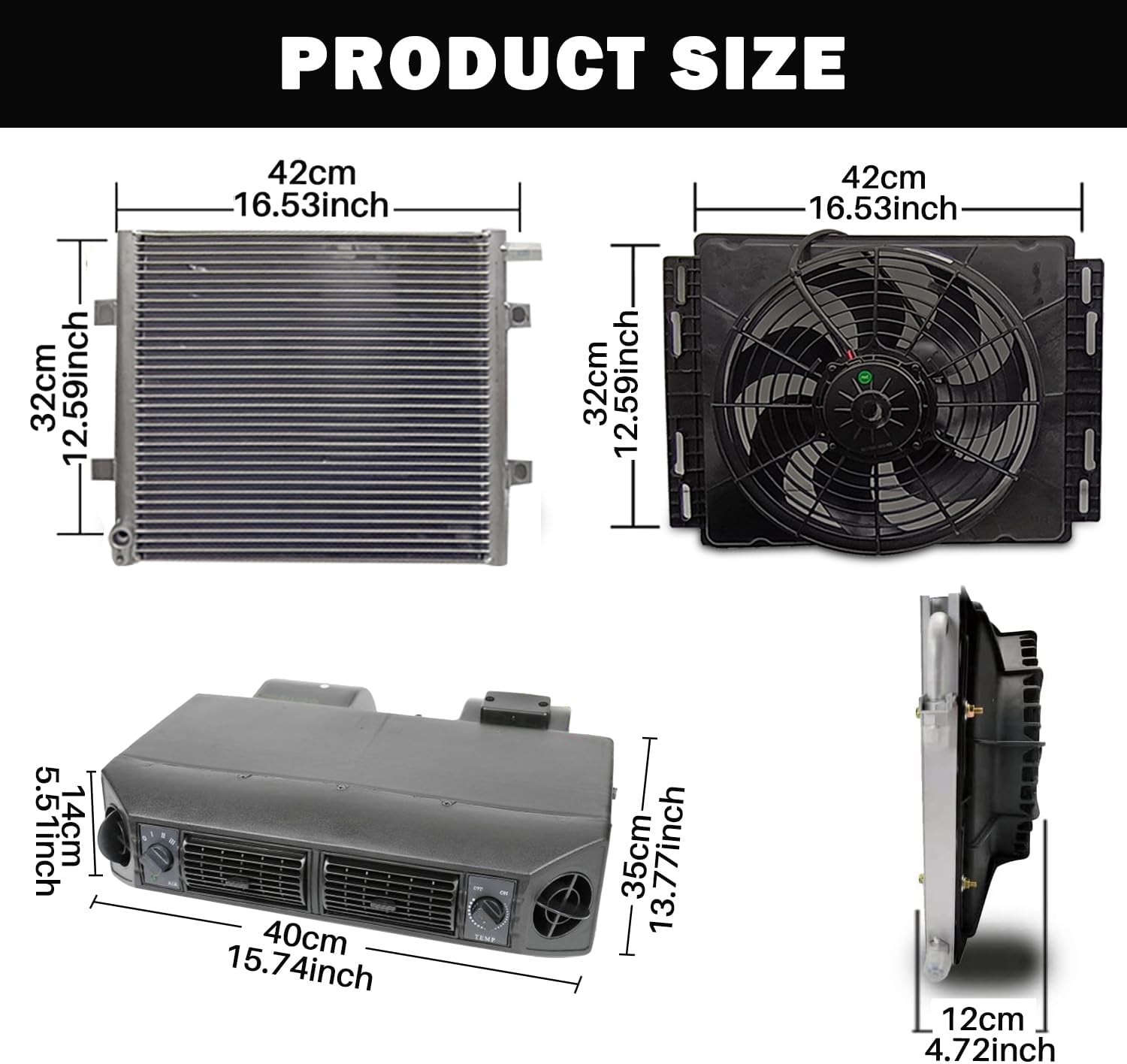 12V Air Conditioner 10000BTU Auto Universal Under Dash A/C Kit 12 Volt Electric Parking air Conditioning Car ac system Fit For Van Auto RVs Truck Energy Saving