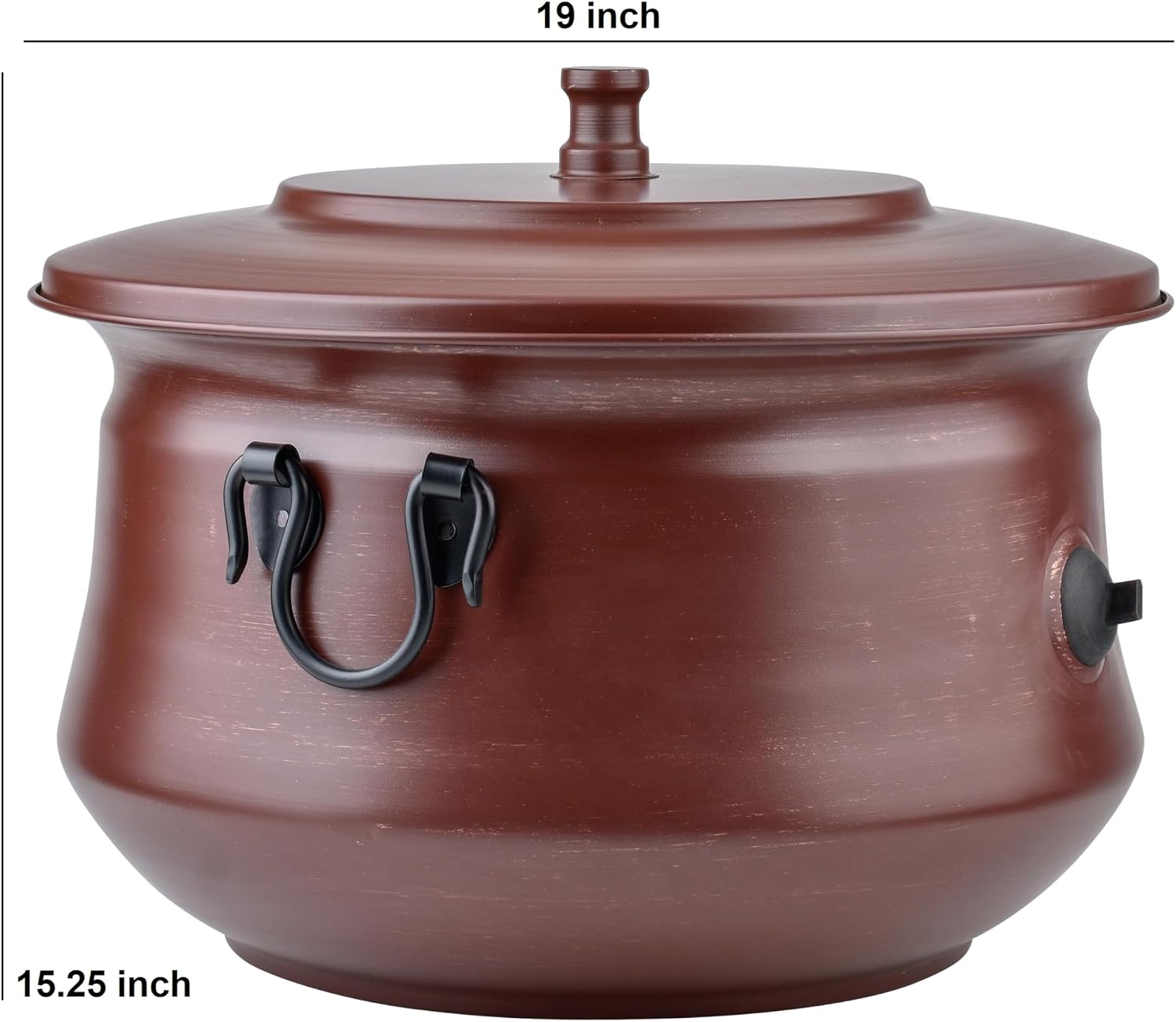 Decorative Garden Hose Holder Pot Storage with Lid 19x15.25' for Yard, Indoor & Outdoor Use - Water Hose Container, Handmade (Cobble Creek Brushed Bronze)
