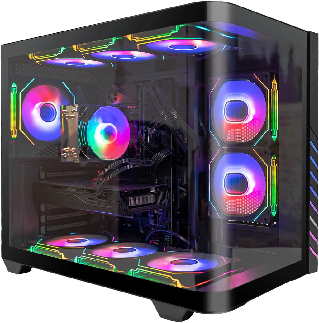 Liquid Cooled ARGB Gaming PC – i7-12700KF up to 5.0 GHz 12-Cores, RTX 5060 8GB, 32GB DDR4 RAM, 1TB NVMe SSD, Wi-Fi 6 & Bluetooth 5.4, 9× ARGB Cooling Fans, Win11 Pro, 650W PSU, High-Performance Tower