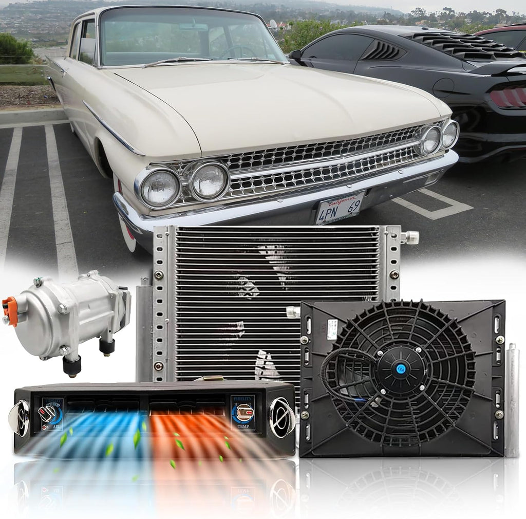 12V 12000 BTU Under Dash Air Conditioner with Heating, Universal 12 Volt A/C Kit System, Electric 12V DC Underdash AC Unit Quiet, Fast Cooling for Classica Car, Automotive, Truck, ATV, Pickup,Tractor
