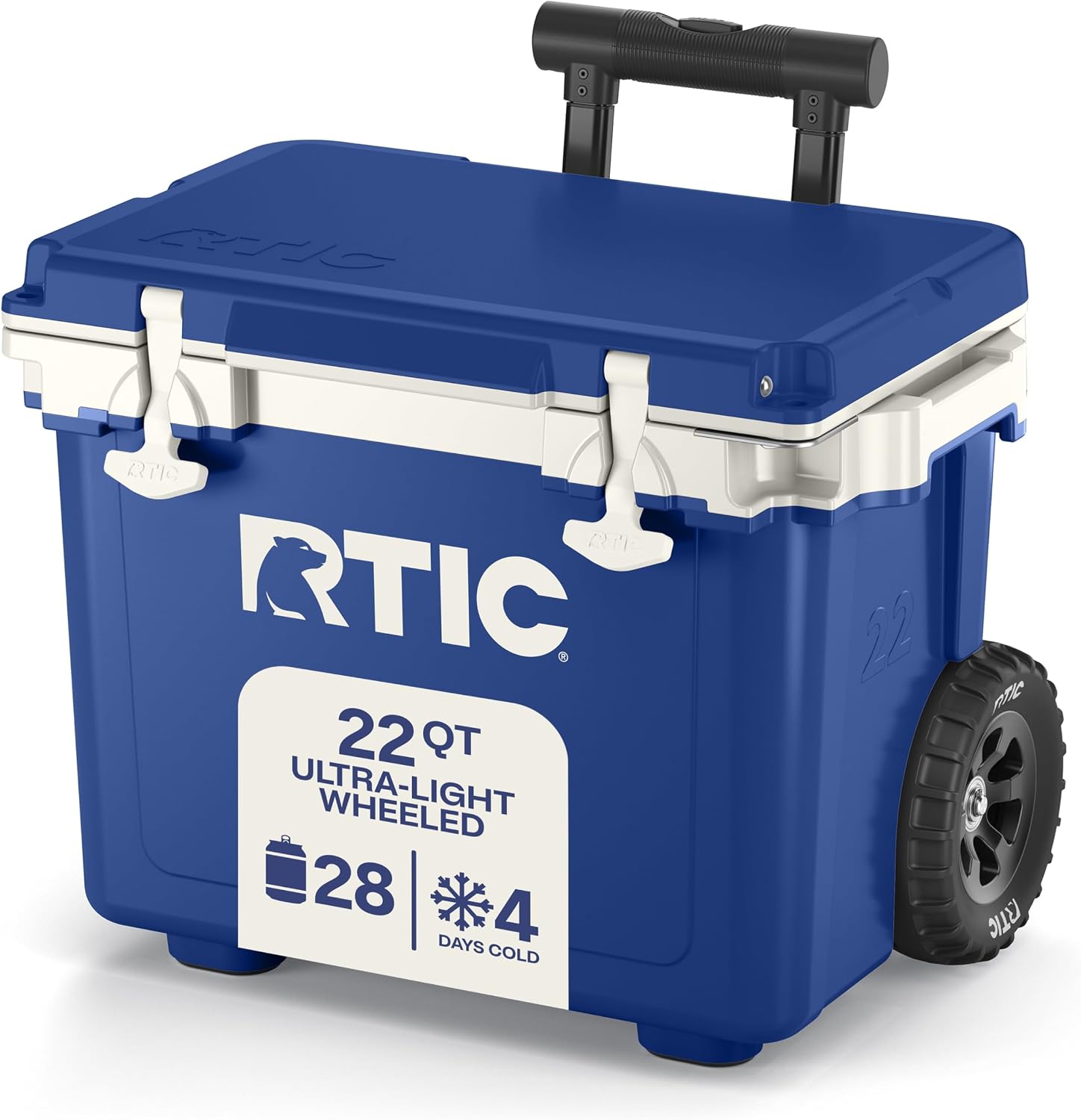 RTIC 22 QT Ultra-Light Wheeled Cooler with Handle, Hard Insulated Portable Ice Chest Box for Beach, Drink, Beverage, Camping, Picnic, Fishing, Boat, Barbecue