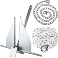 Five Oceans Fluke Boat Anchor, Heavy Duty Hot Dipped Galvanized Steel, Multiple Sizes – Ideal for Pontoon, Dinghies, Boats