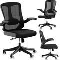 balmstar Executive Office Chair, Ergonomic Comfort Home Desk Chair, Mid Back Gaming Chair with Wheels, Adjustable Height, Lumbar Support, Flip-up Armrest with 350LBS Capacity