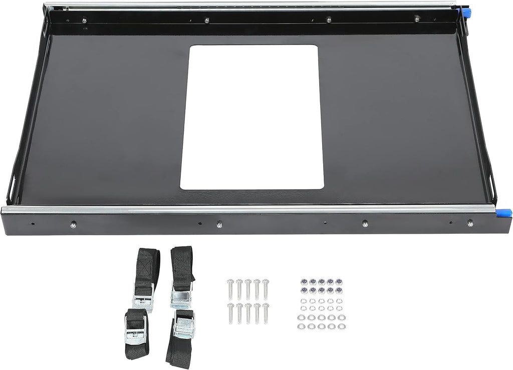 HECASA Fridge Slide Inner 29.3 x 18.7 In Portable Rail Draw Tray Slider For RV Pickup SUV Van Trailer Refrigerator Freezer Cooler Slide Out Powder Coated Steel