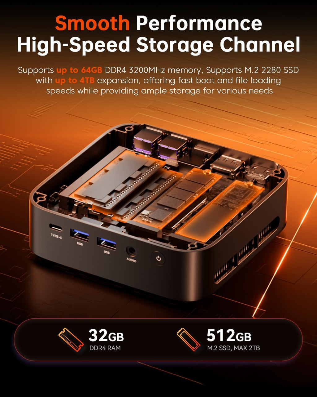 ACEMAGICIAN Kron Mini K1 Mini PC, AMD Ryzen 7 5700U, 32GB DDR4 512GB SSD Mini Computers Micro Desktop PC WiFi 6 BT5.2 Support 4K Triple Display