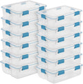 Sterilite 12-Pack Gasket Box, Weather-Resistant Storage Bins with Latching Lids, 37 Quart - Heavy-Duty Organizing Containers for Closet, Bathroom, and Office
