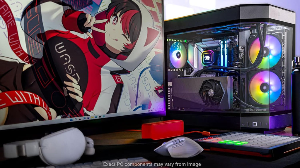iBUYPOWER Y60 Black Gaming PC Desktop Computer Intel Core i9 14900F CPU, NVIDIA GeForce RTX 4060Ti 8GB GPU, 32GB DDR5 RGB 5200MHz RAM, 1TB SSD, Windows 11 Home,Gamer Keyboard and Mouse-Y60BI9N46T04