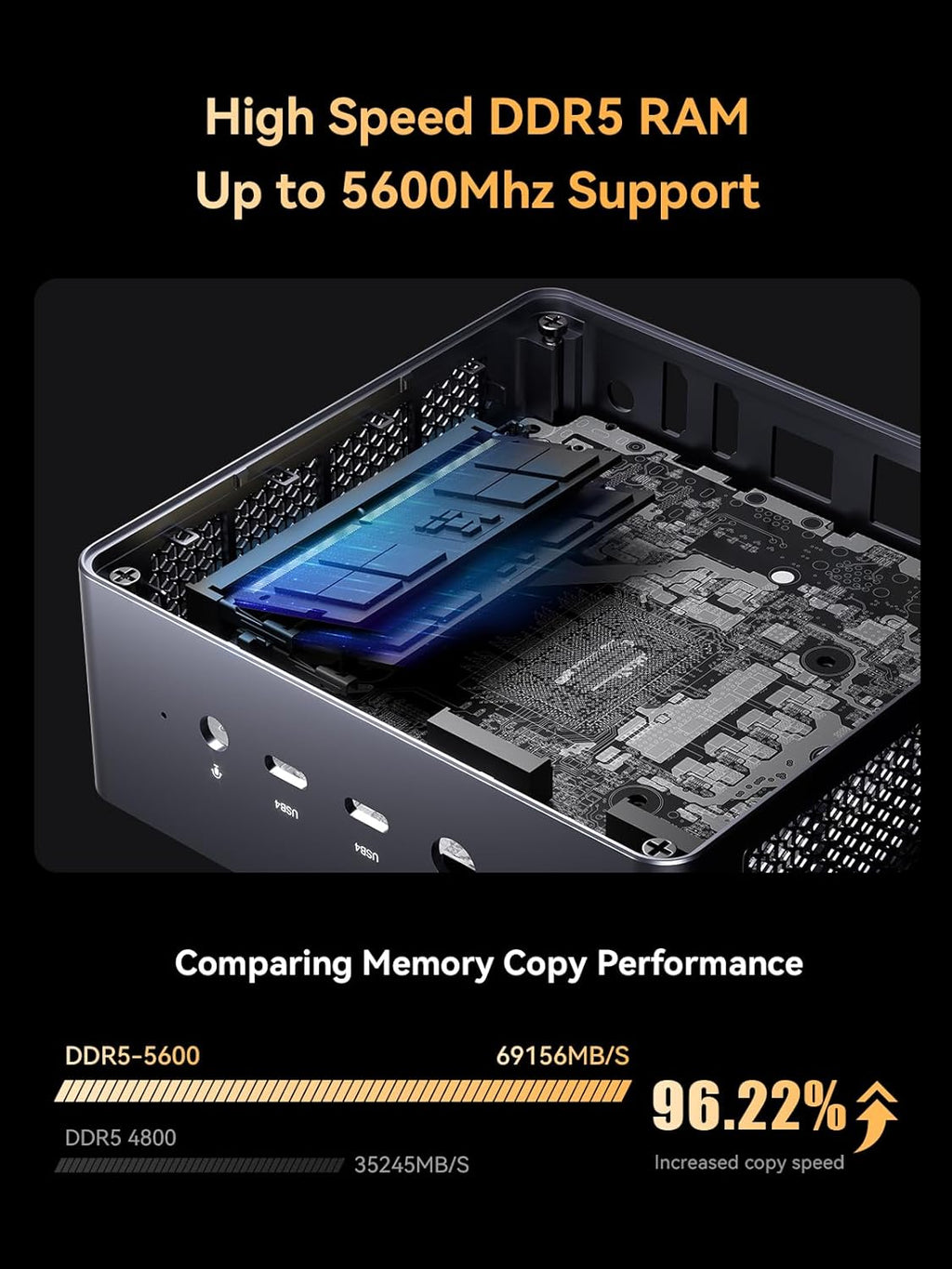 MINISFORUM Venus Series UM790 Pro Mini PC AMD Ryzen 9 7940HS(8C/16T, up to 5.2GHz) No RAM No SSD Micro PC, 2xUSB4(DP|8K)/ 2xHDMI(4K)/ BT5.2/ 4xUSB3.2 Mini PC