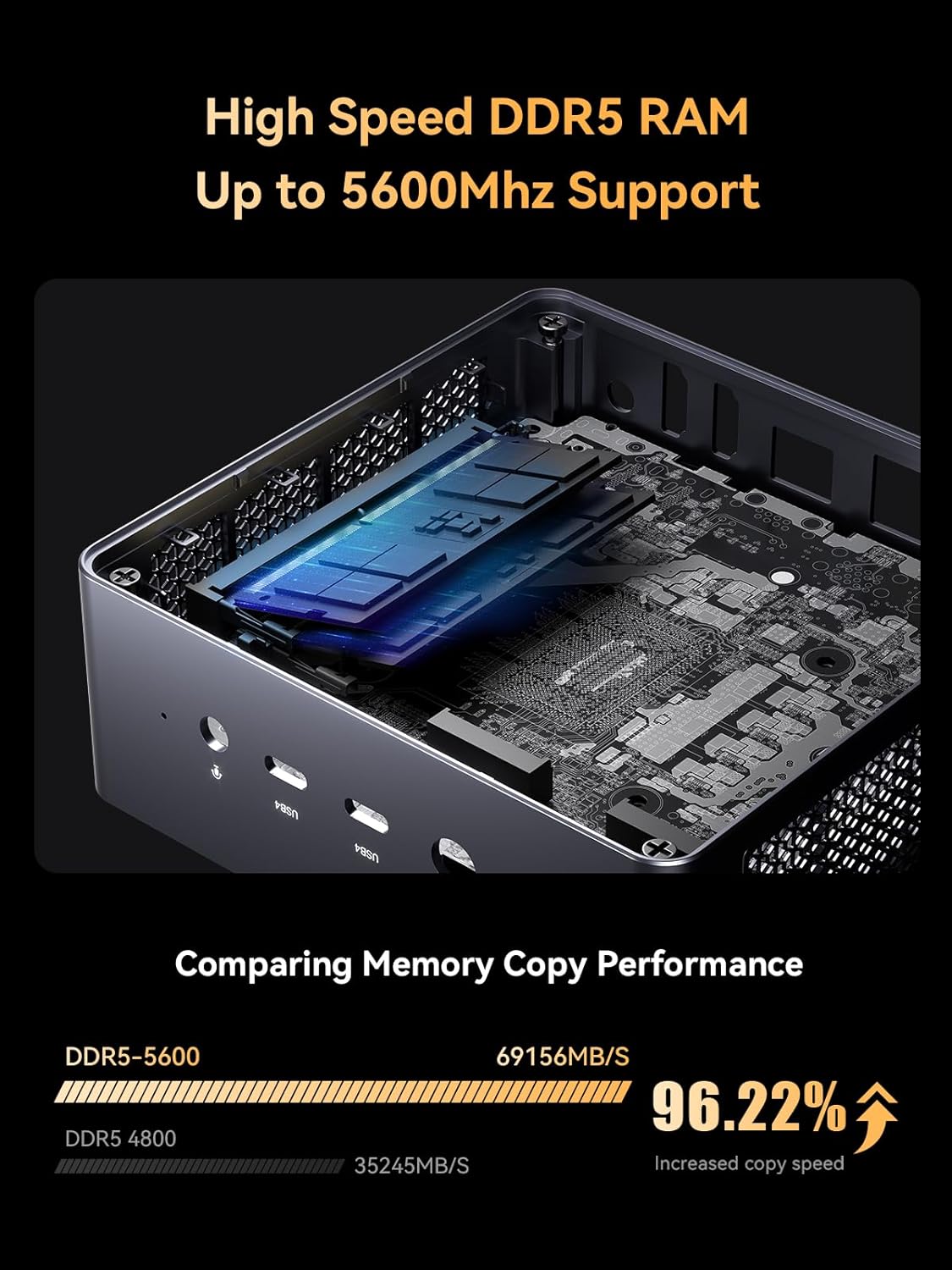 MINISFORUM Venus Series UM790 Pro Mini PC AMD Ryzen 9 7940HS(8C/16T, up to 5.2GHz) No RAM No SSD Micro PC, 2xUSB4(DP|8K)/ 2xHDMI(4K)/ BT5.2/ 4xUSB3.2 Mini PC