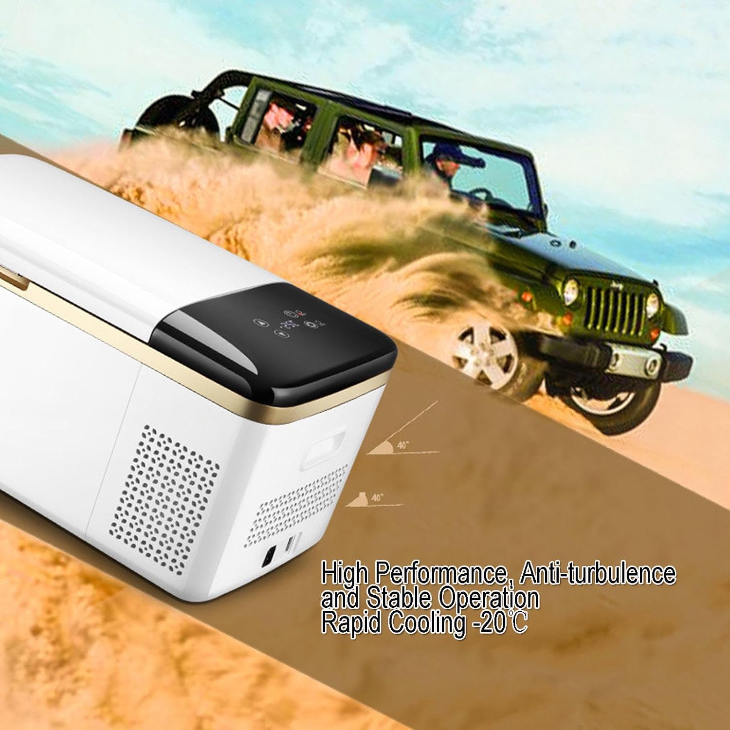 Car Refrigerator, Frozen Household Outdoor Small Fridge Freezer 12V/24V/220V Mini Portable Electric Coolers for Car, RV, Truck, Van, Boat, Home, Camping, Travel,18L