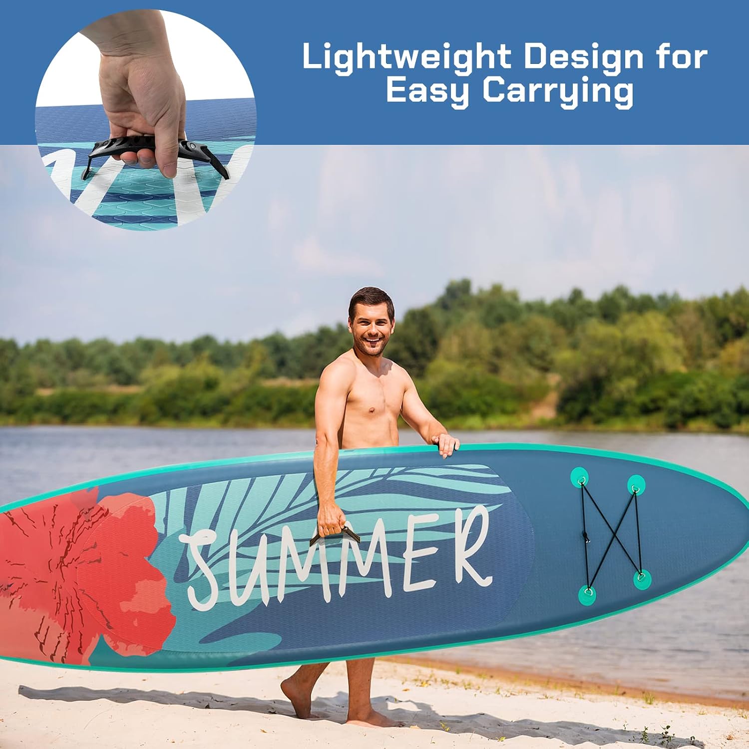Paddle Board Inflatable 10.5'/11'x32 x6，SPORFIT Stand Up Paddle Board with Premium SUP Accessories & Backpack Extra Wide Ultra-Light Youth & Adult Standing Boat for All Skill Levels