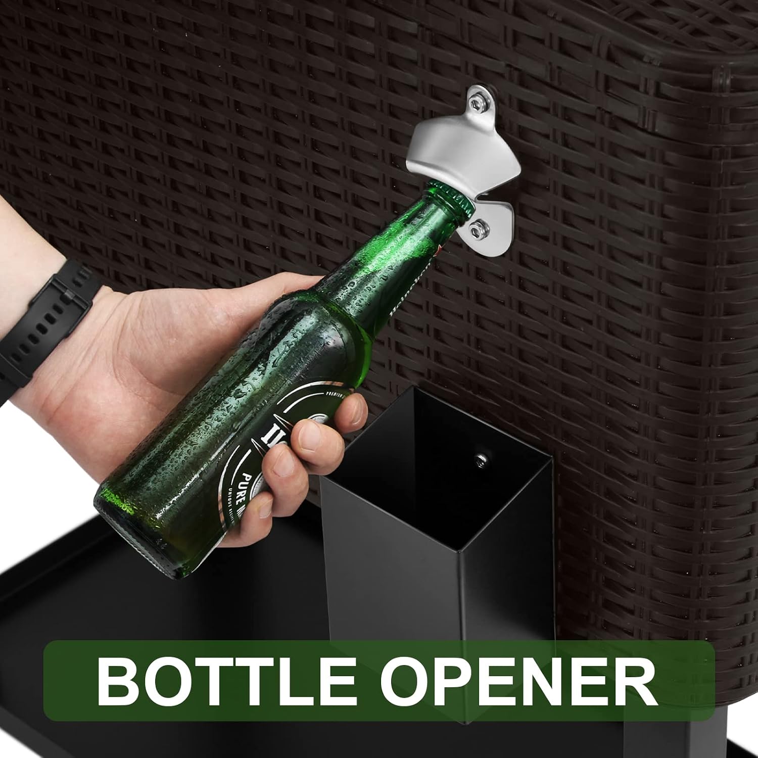 80 Quart Rolling Ice Chest Cooler Cart,Patio Backyard Party Drink Beverage Bar Stand Up Cooler Trolley with Ice Scoop