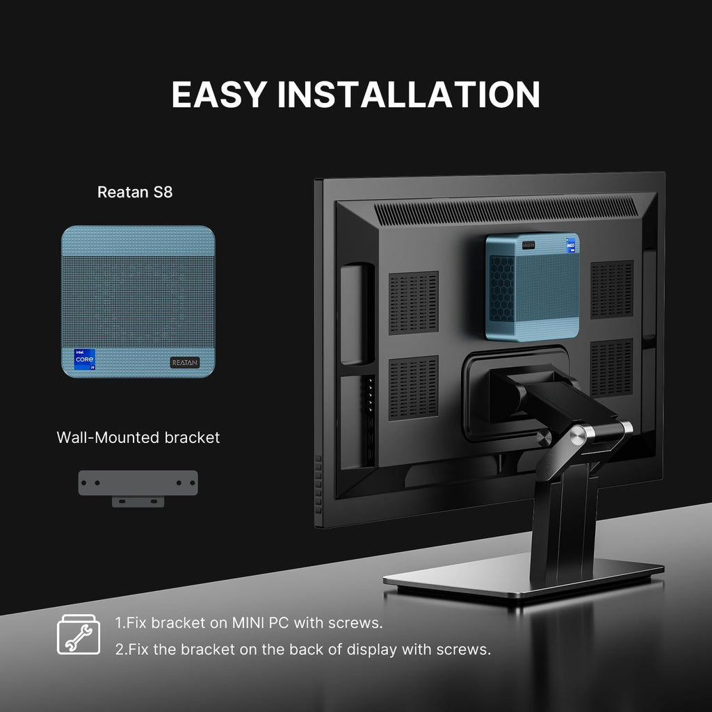 Reatan S8 Intel Mini PC Core i9-12900H(14C/20T,Turbo 5.0GHz), 32GB DDR5 1TB PCle4.0x4 SSD 11 Pro Gaming PC, Thunderbolt 4 Triple Display Mini Desktop Computers, Dural 2.5Gbps LAN, WiFi6/BT5.2
