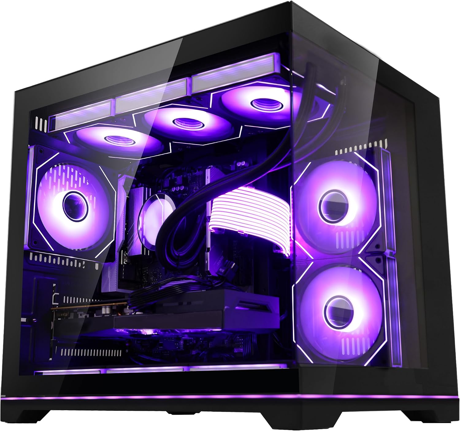 Ocean Park Black AI Gaming PC Gamer Desktop Computer, AMD Ryzen 7 9800X3D 8-Core 4.7GHz, RTX 5060 8GB, 16GB DDR5, 1TB PCIe SSD, 850W PSU, 360mm AIO & APP RGB Fan Control, Windows 11