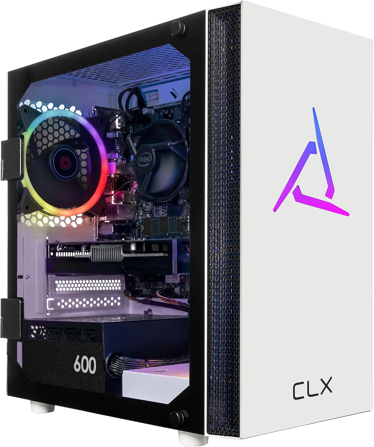 CLX Set Gaming PC - Intel Core i7 13700F 2.1GHz, GeForce RTX 4060, 1TB NVMe M.2 SSD, 16GB DDR5 Black Memory, CPU air Cooler, WiFi, Windows 11 Home, White