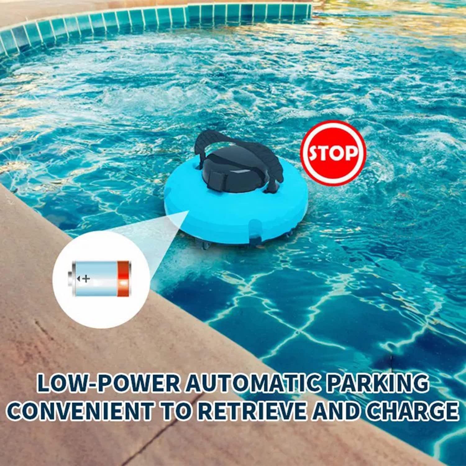 Cordless Pool Vacuum Cleaner Lasts 120 Mins,Pool Cleaning Robot Fully Automatic Pool Vacuum Cleaner with Dual-Motor, Self-Parking,Green