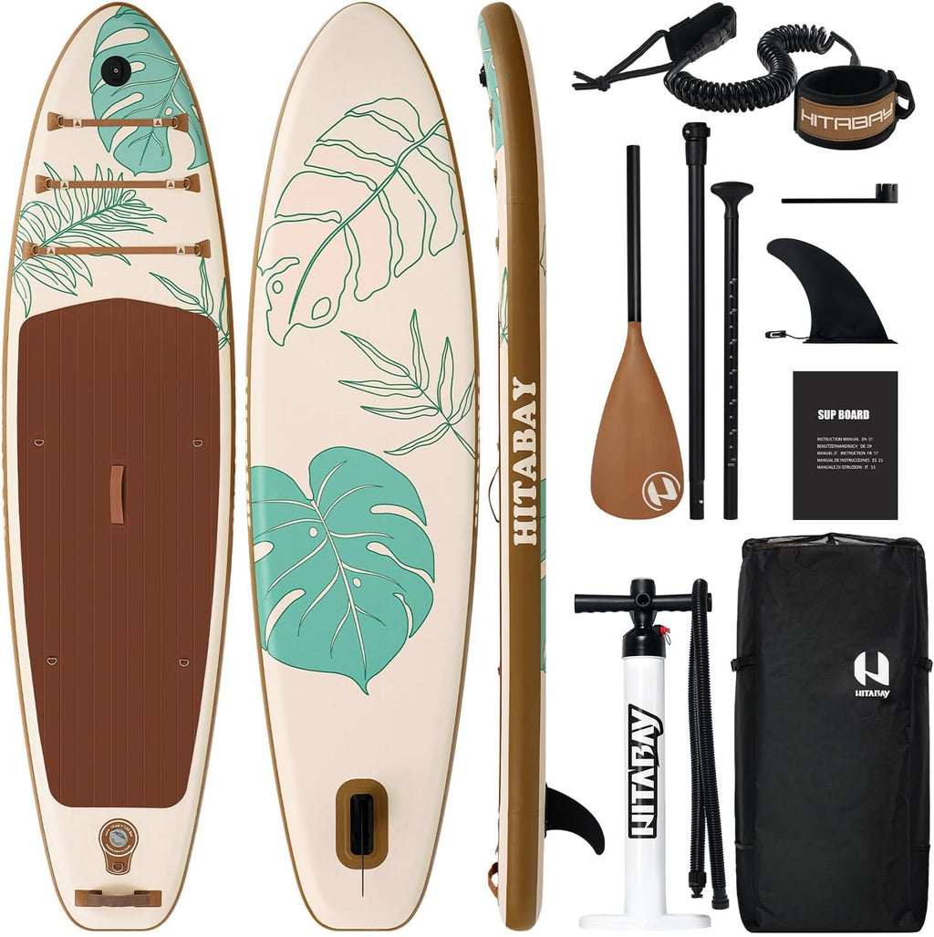 Inflatable Stand Up Paddle Board 10'6' All-Around SUP Kit - Lightweight (16 lbs), Stable & Durable, Camera Mount & Complete Accessories - SUP Board for Beginners & All Skill Levels