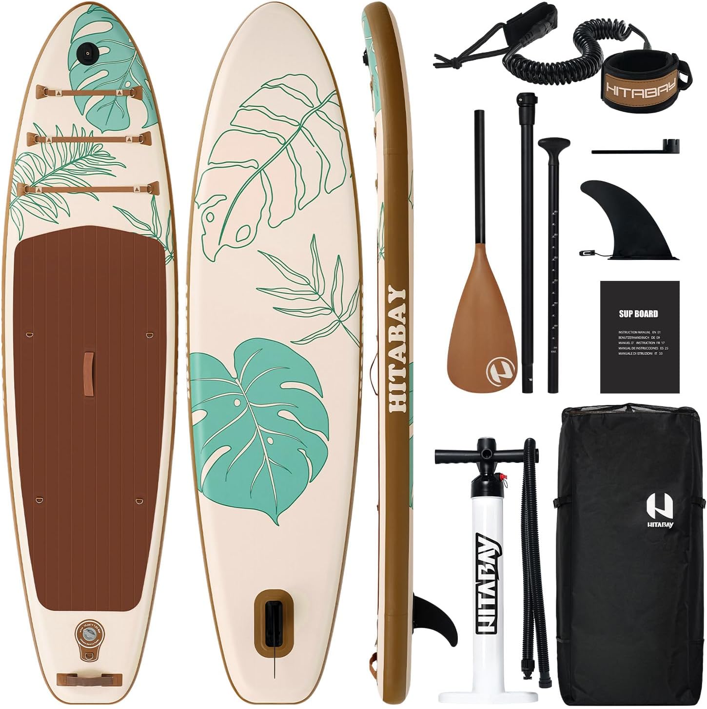 Inflatable Stand Up Paddle Board 10'6' All-Around SUP Kit - Lightweight (16 lbs), Stable & Durable, Camera Mount & Complete Accessories - SUP Board for Beginners & All Skill Levels