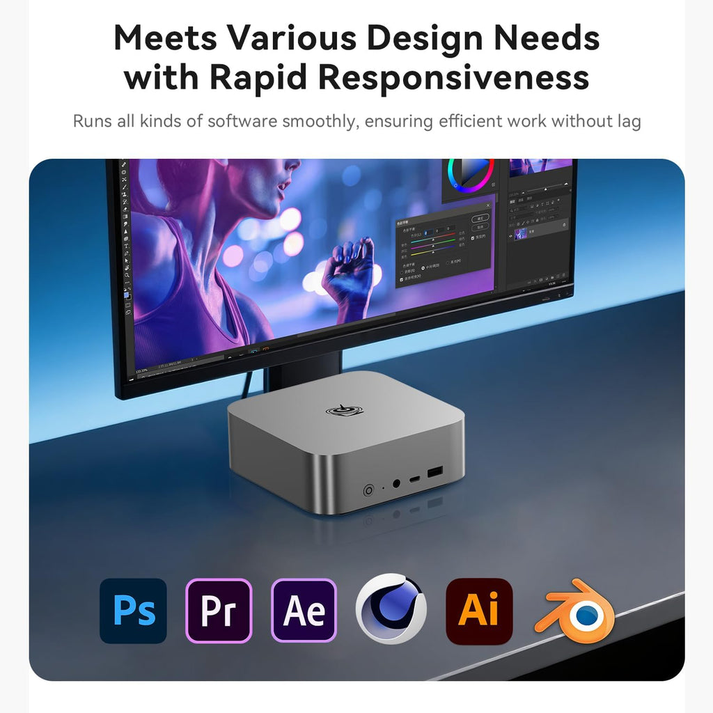 Beelink SER9 MAX Mini PC, AMD Ryzen R7 260 64GB RAM + 1TB NVMe M.2 SSD Mini Desktop Computer, 2.5G LAN/ WiFi6/ BT5.2, Mini Computer Support HDMI+DP+USB4 Triple Display, Win 11 pro System