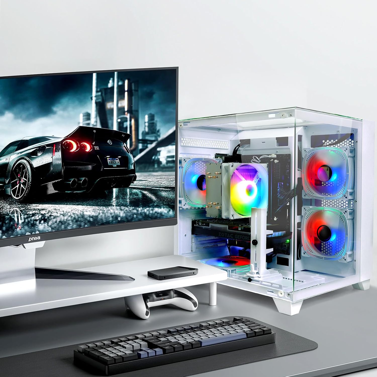LXZ Gaming PC Desktop, I5-12400F, 2.5GHz, GeForce RTX 3050 6GB, 16GB DDR4 RAM, 1TB NVME SSD, for Gaming and Work, White