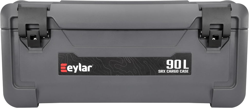 SRX-90 Overlanding Cargo Case – 90L Waterproof Storage Box for Camping, Off-Road & Truck Bed Gear – Heavy-Duty Lockable Storage with Gas Strut Lid, Stackable Design & Interior Organizer Tray (Gray)