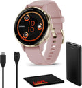 Garmin Venu 3S Advanced Fitness and Health Tracker Smart Watch Soft Gold Stainless Steel Bezel with Dust Rose Case 41MM Silicone and 1.2 Inch AMOLED Touch Screen Display