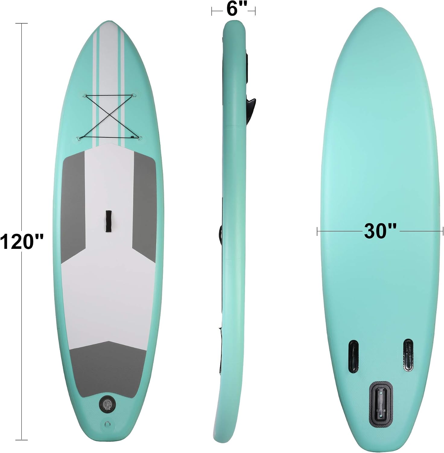 Inflatable Stand Up Paddle Board W SUP Accessories & Backpack Leash Double Action Hand Pump Repair Kit