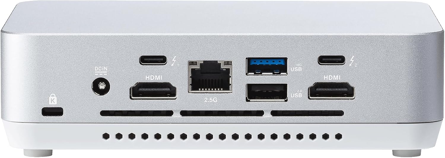 ASUS NUC 14 Pro+ Barebone Intel 14thGen Core Ultra 5 125H (NPU Support), up to 96GB DDR5 RAM, Dual Storage, Thunderbolt 4, Wi-Fi 6E & Bluetooth 5.3, Silver Aluminum Chassis, with VESA Mount