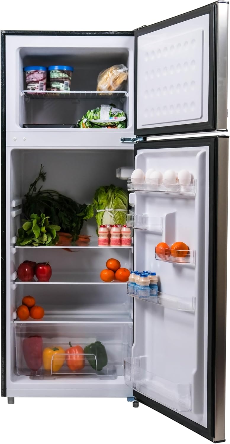 Frigidaire, 2 Door Apartment Size Refrigerator/Freezer Combo, 7.5 cu ft, Platinum Series, Stainless, 23' D x 21.5' W x 55.5' H