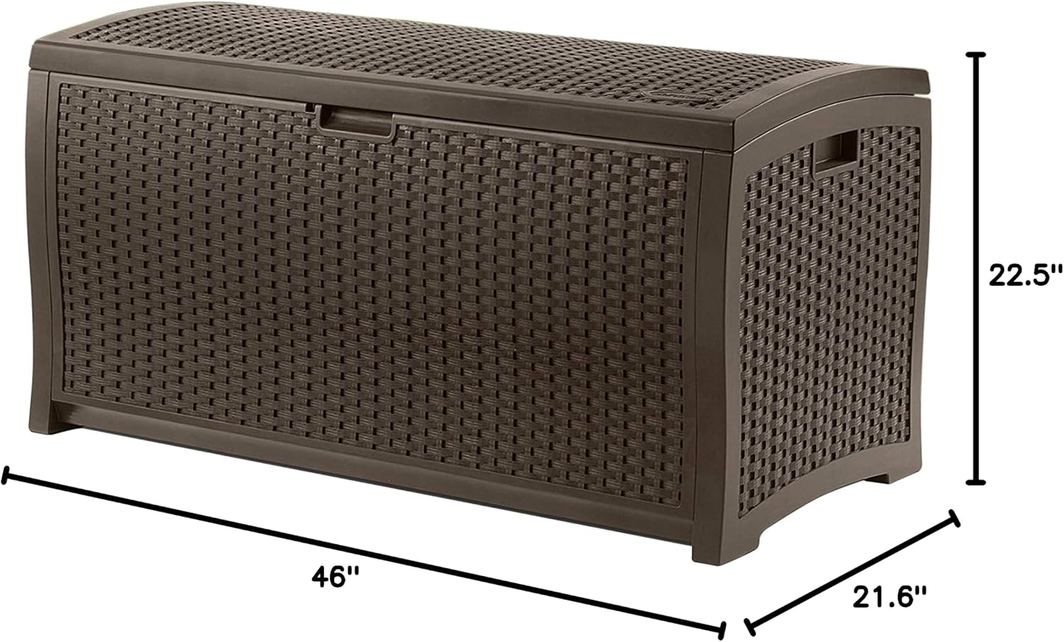 Suncast 73-Gallon Medium Deck Box 22 Gallon Small Resin Storage Seat | Outdoor Storage Containers for Patio and Yard