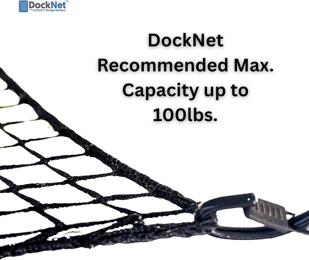 DockNet Storage Net – Heavy-Duty Boat Slip Organizer for Boat Docks | Easy Install Marine Storage Solution for Drying of Towables, Life Jackets, Paddleboards, Inflatables, etc