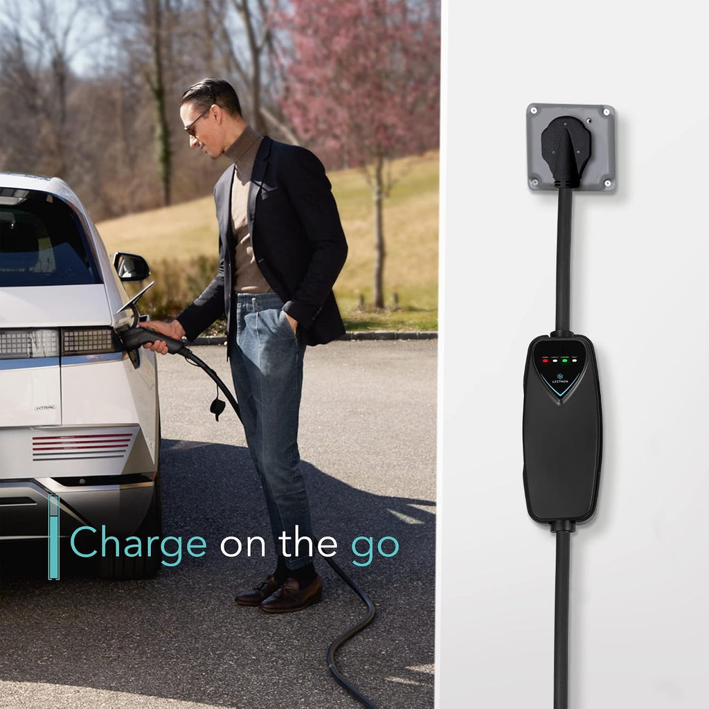 Lectron Level 2 J1772 Charger (WiFi Version) - 240V, 40 Amp, NEMA 14-50 Plug, 16 ft Extension Cord - Portable Electric Car Charger for J1772 Evs