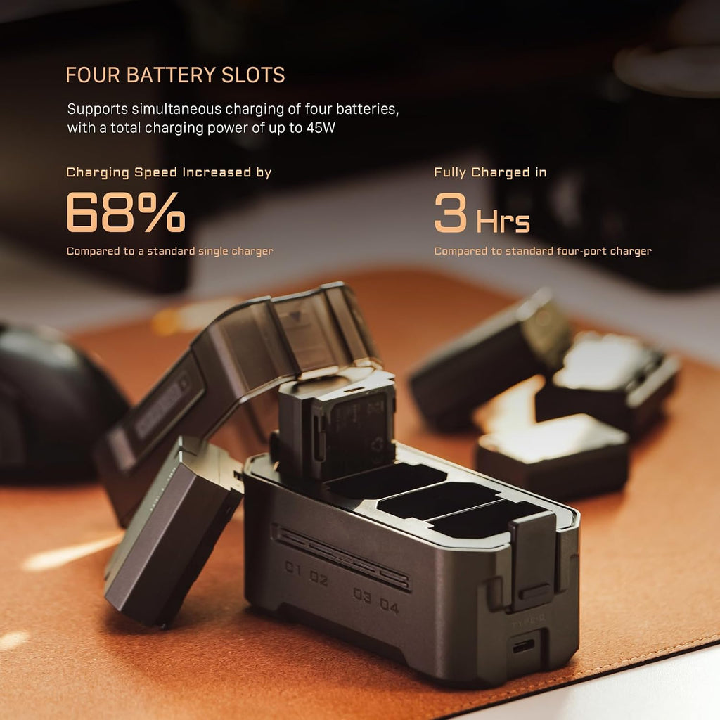 Tilta Portable Charging Station w/ 4 Batteries for NP-FZ100 Battery | Charge 4 Batteries w/USB-C PD 45W Fast Charge | Safe for A6600, A6700, A7C, A7III, A7IV, A7RIII/IV, A7S Il, FX3,FX30,A1 – Green